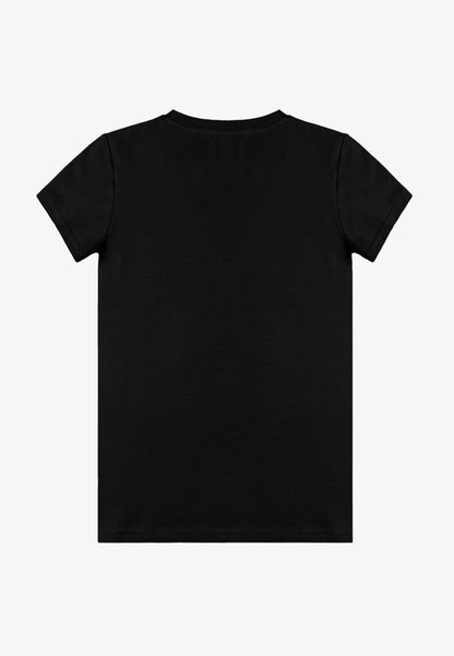 T-shirt z dekoltem w serek FOKIA czarny
