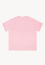 T-shirt oversize z nadrukiem i podwiniętymi mankietami PAM różowy

