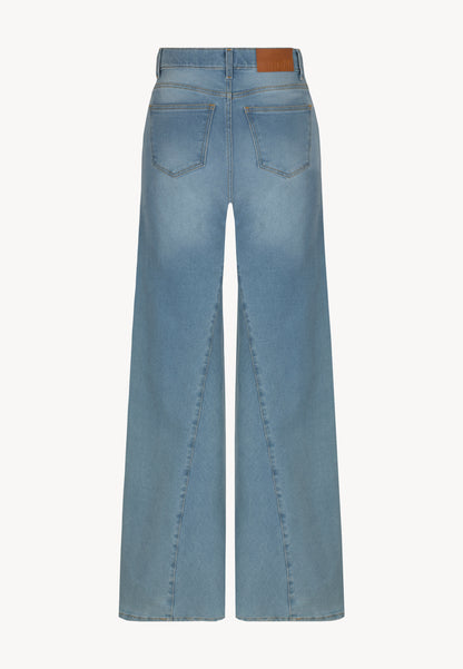 Spodnie jeansowe z szerokimi nogawkami CAY błękitne
