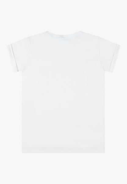 T-shirt z metaliczną aplikacją MOXY biały