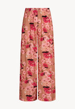 Spodnie damskie z szerokimi nogawkami i kwiatowym printem BRITT beżowe
