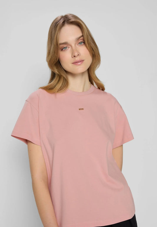 Łososiowy T-shirt oversize TISHAL