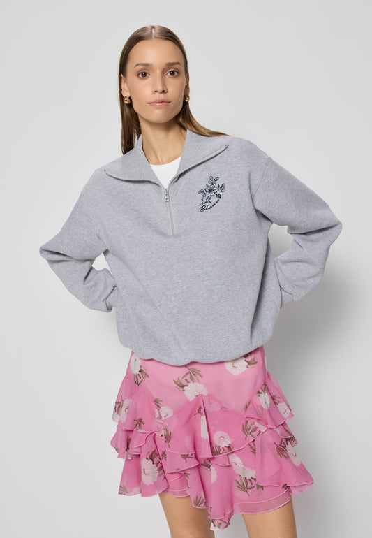 Szara bluza z kołnierzem TANSY