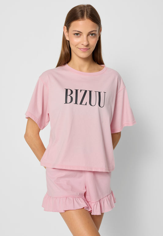 Różowa piżama z logo BIZUU