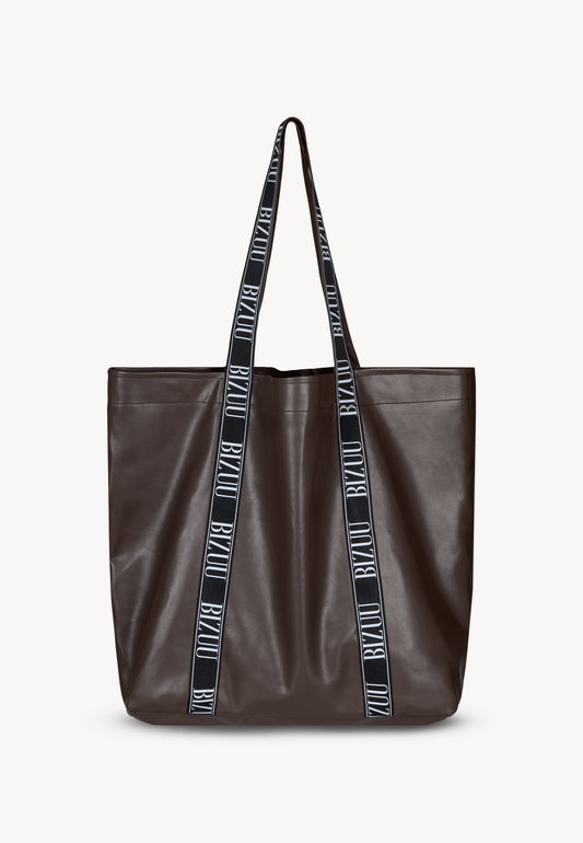 Brązowa torba z eco skóry typu shopper LETHA.