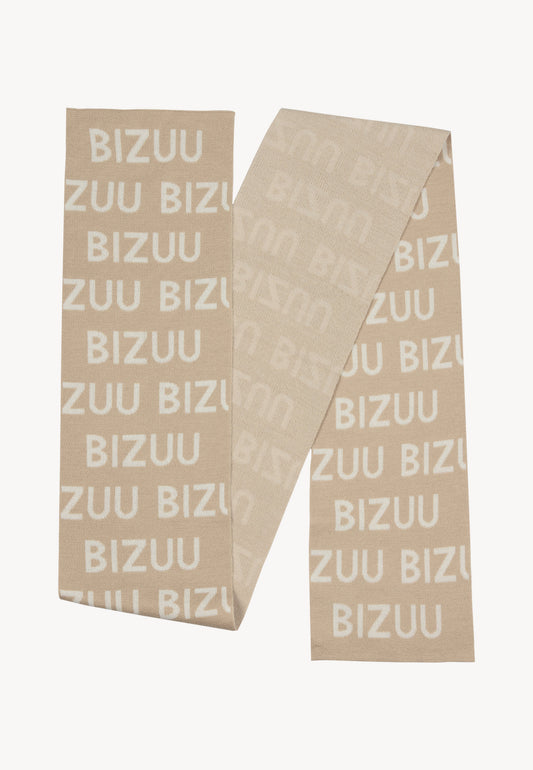 Beżowy szalik LOGGU w logowania Bizuu.