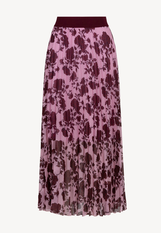 Różowa spódnica plisowana w autorski print MINA