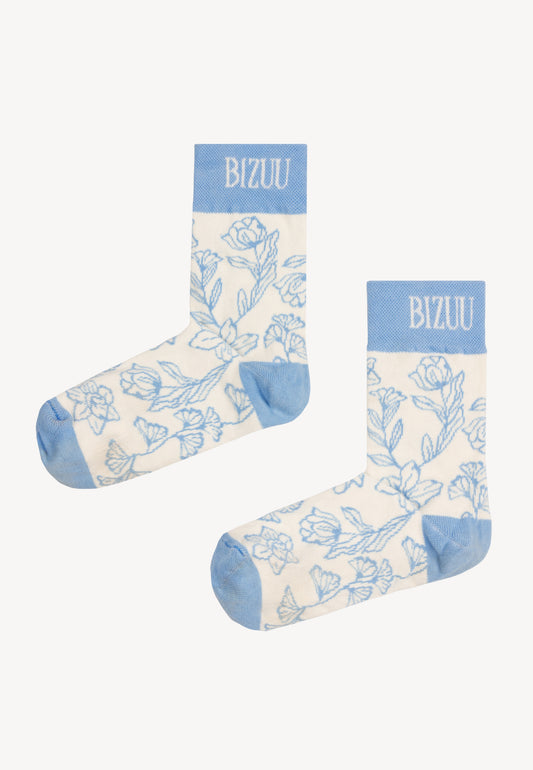 Skarpetki w autorski print z niebieskim wykończeniem SERAFIL.