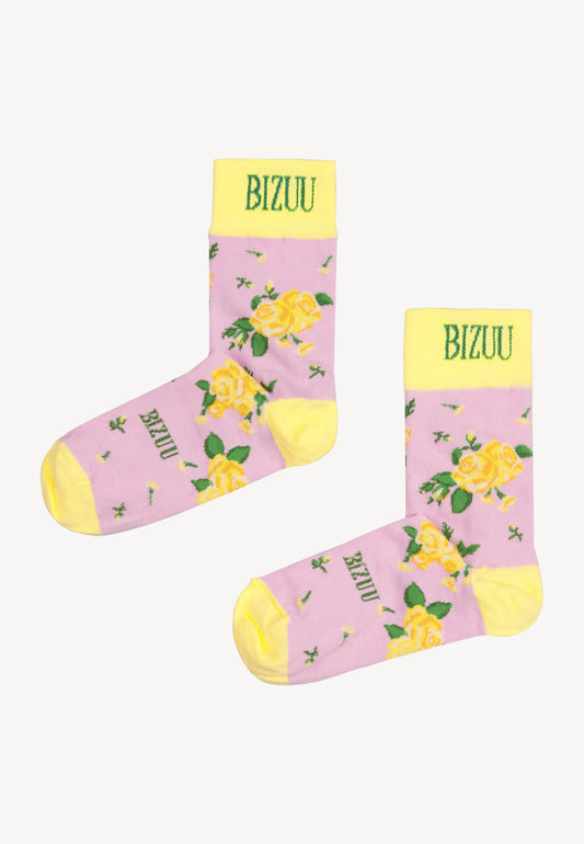 Skarpetki w autorski print z żółtym wykończeniem SERAFIL.