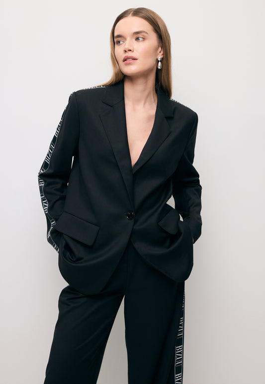 Czarna marynarka oversize z lampasem VANDA