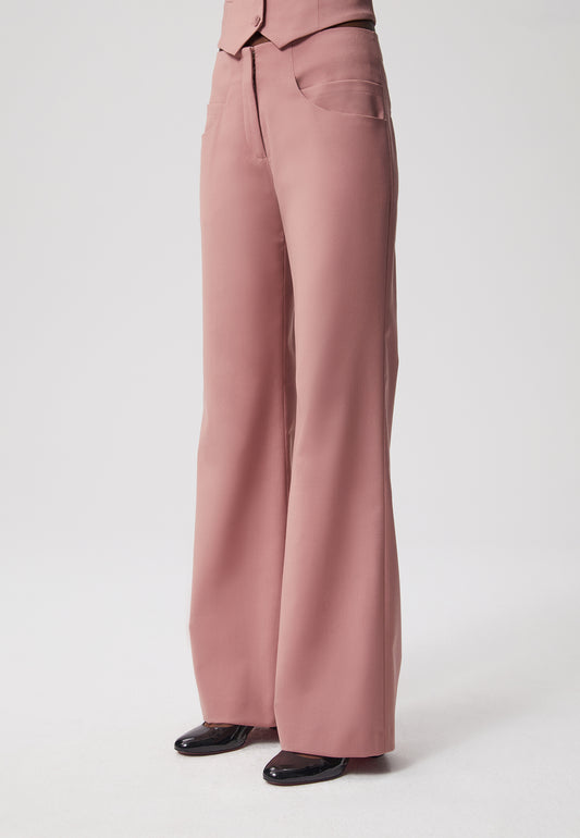 Spodnie dzwony eleganckie BELITTA różowe
