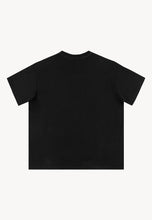 T-shirt oversize z nadrukiem i ściągaczem na dekolcie PEACE czarny
