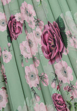 Spódnica plisowana midi z kwiatowym printem LIO zielona
