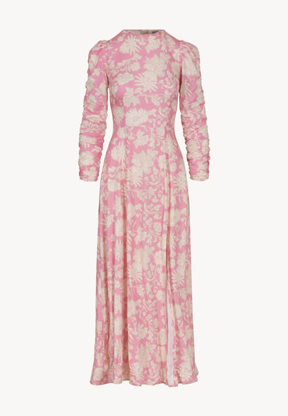 Sukienka maxi w kwiaty CALANA różowa
