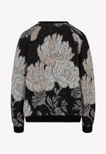 Sweter w kwiatowy print MOE czarny
