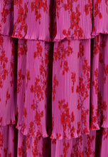 Sukienka midi na ramiączkach i autorskim kwiatowym printem KSANTI różowa
