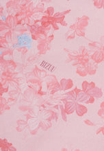 Sukienka z bufiastymi rękawami i autorskim kwiatowym printem ZEALA różowa
