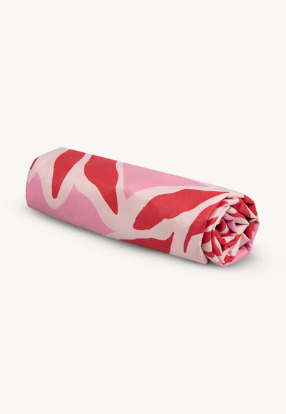 Ręcznik plażowy z mikrofibry w autorski print ABRUZO różowy