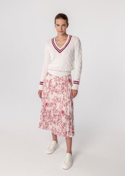 Spódnica midi plisowana w kwiatowy print AMINA