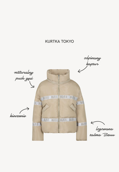 Kurtka puchowa oversize TOKYO beżowa