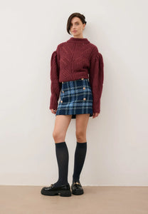 Sweter ażurowy oversize ROSSO bordowy