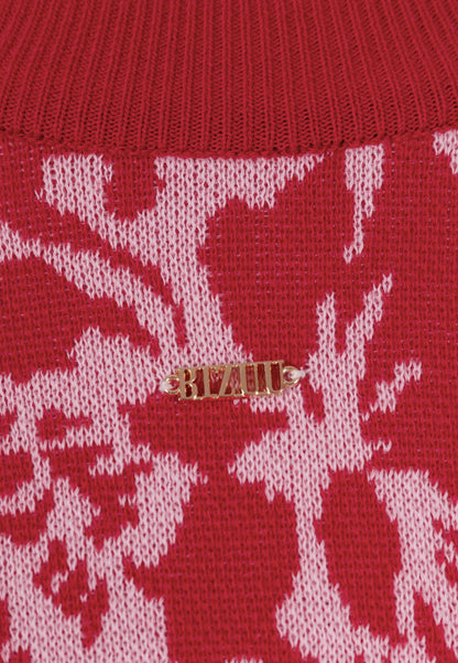 Różowy sweter z okrągłym dekoltem FLORIA