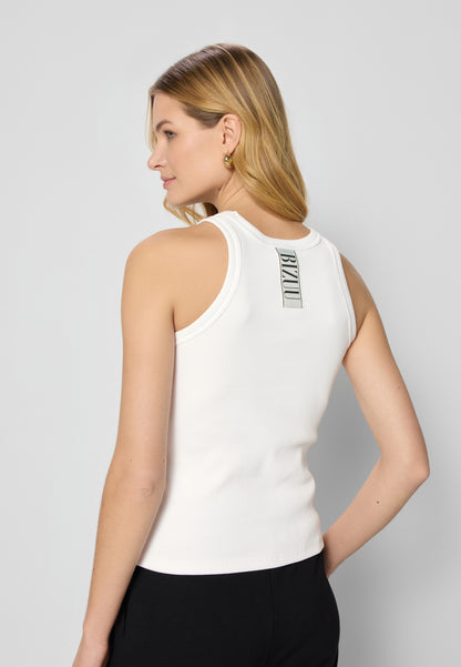 Kremowy top z logo bizuu ALEXIN