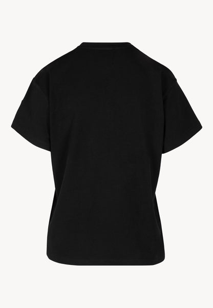 Czarny t-shirt z logo na rękawie TISHAM