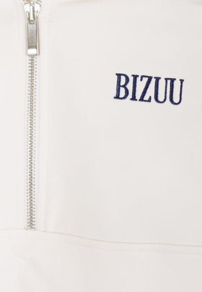 Dresowa bluza z logo i kołnierzem CHAMP kremowa