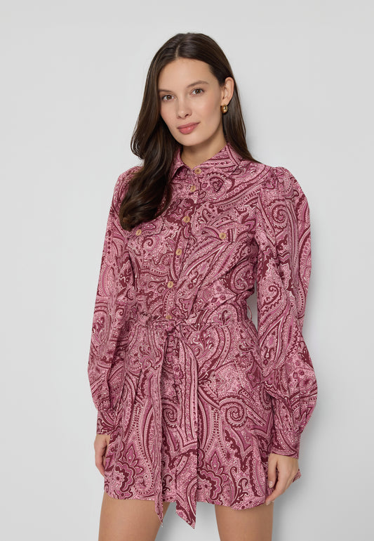 Czerwony kombinezon z wiązaniem w talii MARCELLO