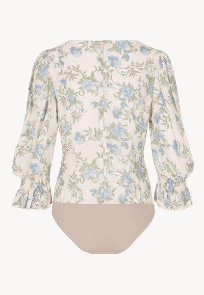 Kremowe body w kwiatowy print FLORES