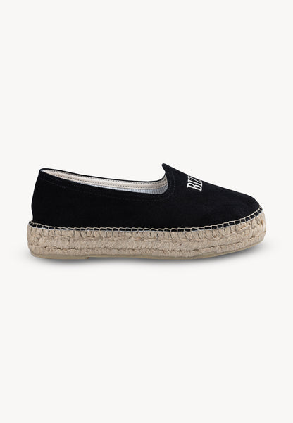 Czarne espadryle z logo Bizuu AYLA