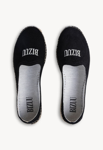 Czarne espadryle z logo Bizuu AYLA