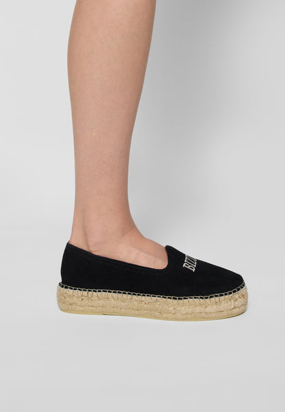 Czarne espadryle z logo Bizuu AYLA