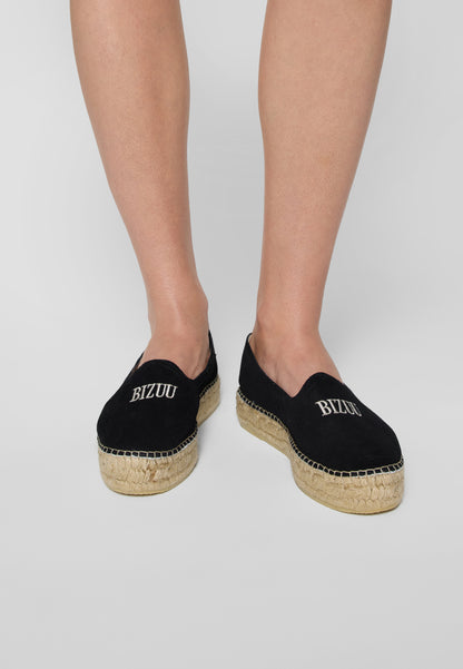Czarne espadryle z logo Bizuu AYLA