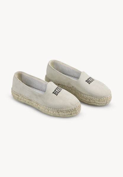 Kremowe espadryle z logo Bizuu AYLA