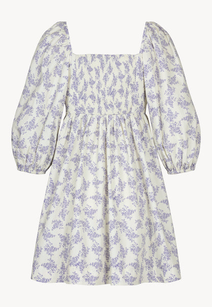 Kremowa sukienka mini w autorski print ALMAR