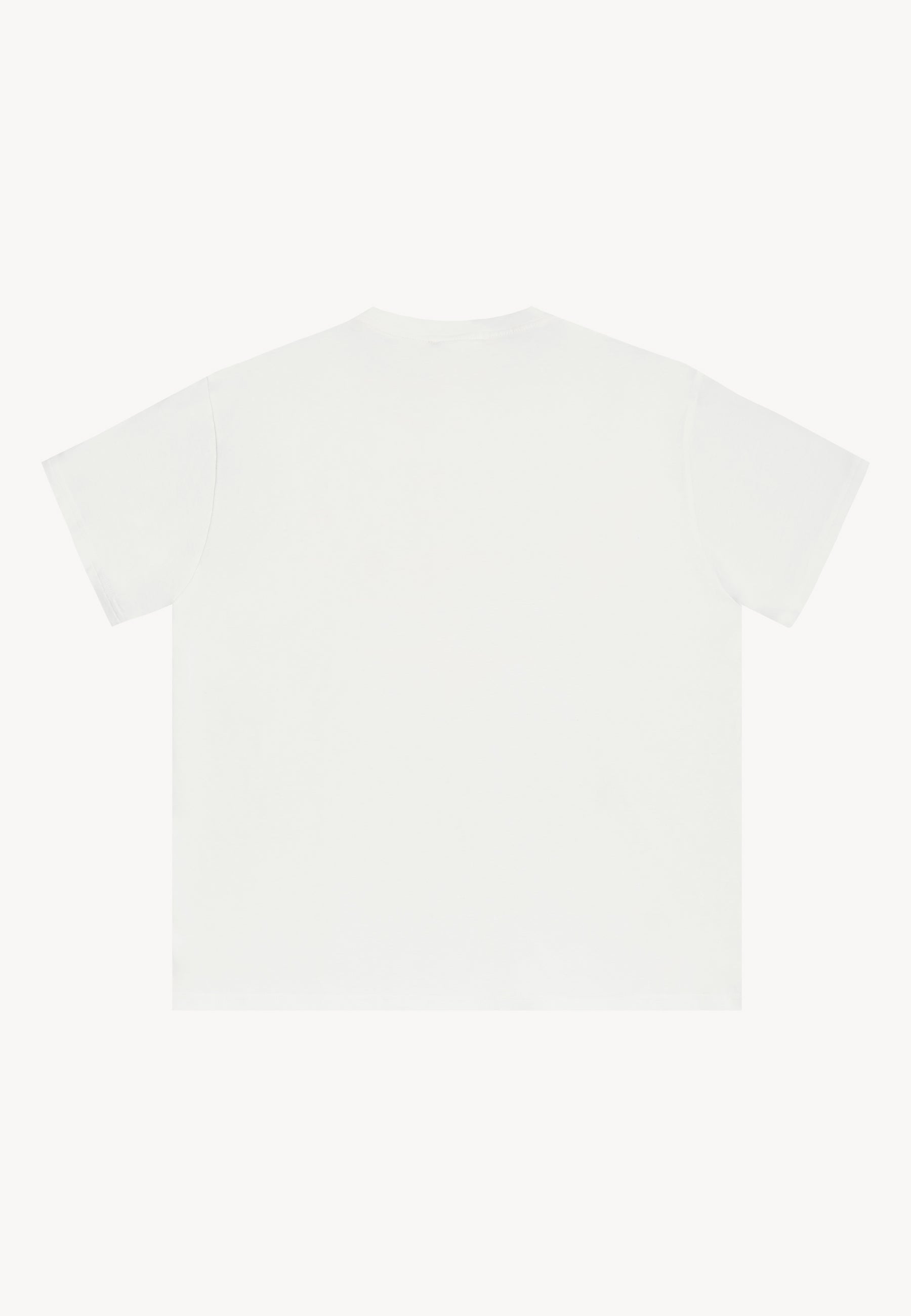 Tył białego t-shirtu TISHAL.
