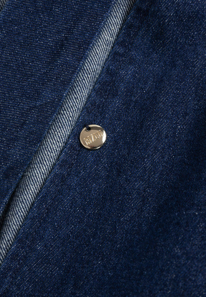 Granatowa sukienka jeansowa z dekoltem v ADRY