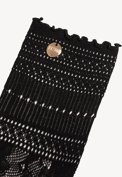 Dwupak ażurowych skarpetek AILEEN czarne