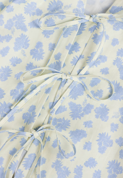 Bawełniana bluzka z wiązaniem ALIANNA kremowa