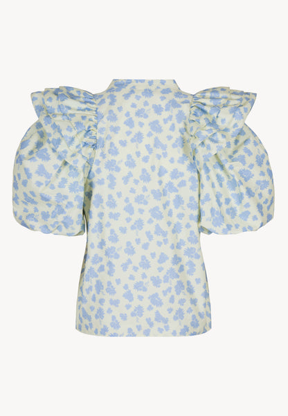 Bawełniana bluzka z wiązaniem ALIANNA kremowa