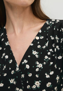 Czarne body w kwiatowy print ALIBA