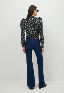 Czarne body w kwiatowy print ALIBA