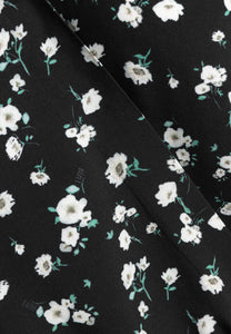 Czarne body w kwiatowy print ALIBA