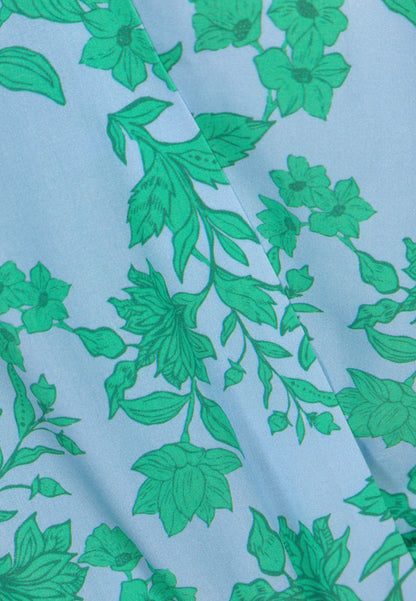 Niebieskie kopertowe body w kwiaty ALIBA