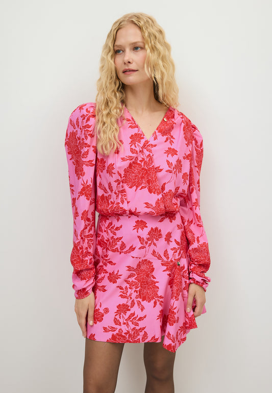 Różowe body w kwiatowy print ALIBA