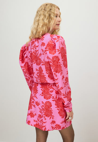 Różowe body w kwiatowy print ALIBA