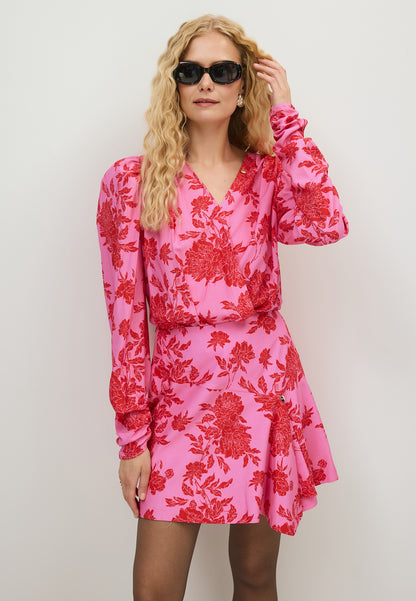 Różowe body w kwiatowy print ALIBA