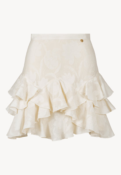 Kremowa spódnica mini z kwiatowym wzorem ANAIS